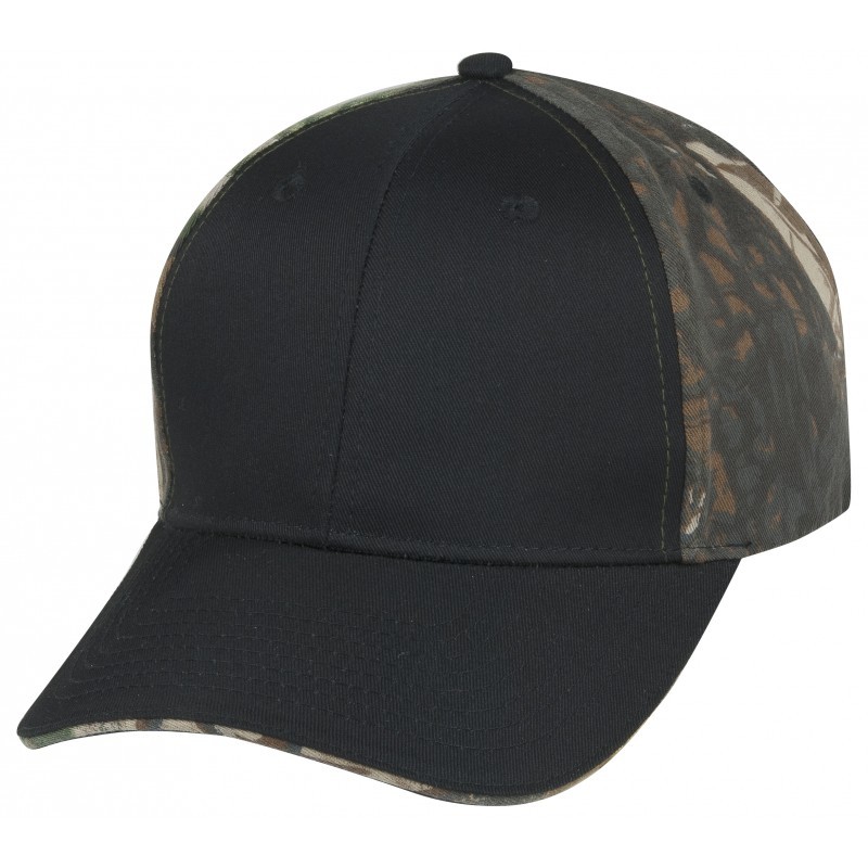 CM29206   Solid Front Camo Cap 
