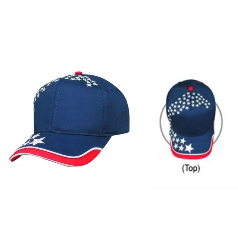 CTC Star Cap   6-Panel Constructed Red White Blue Patriot Cap