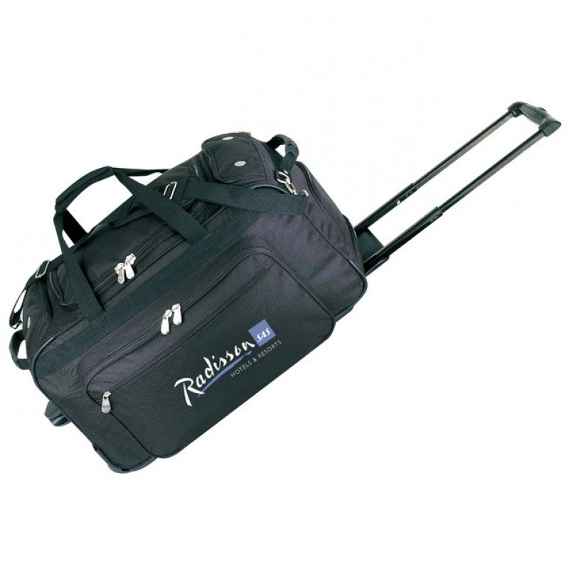DB6033   2 zipper Rolling Traveler Duffel Bag 