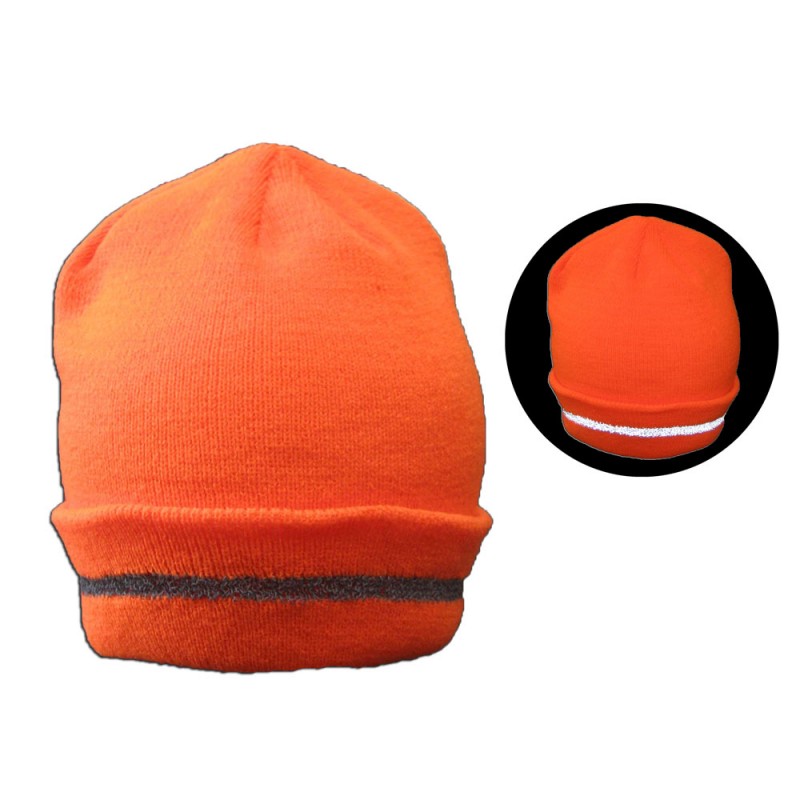 SB1400   12" Folded Safety Beanie with Sewn-In Reflective Threads