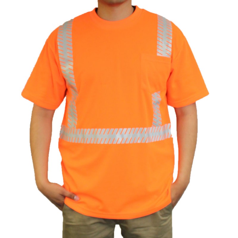 ST-SG-1200   Safety T-Shirt with Segmented Reflective Tape Orange 
