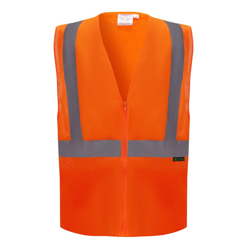 SV1400   ANSI/ISEA Compliant, Class 2 Safety Vest Neon Orange 