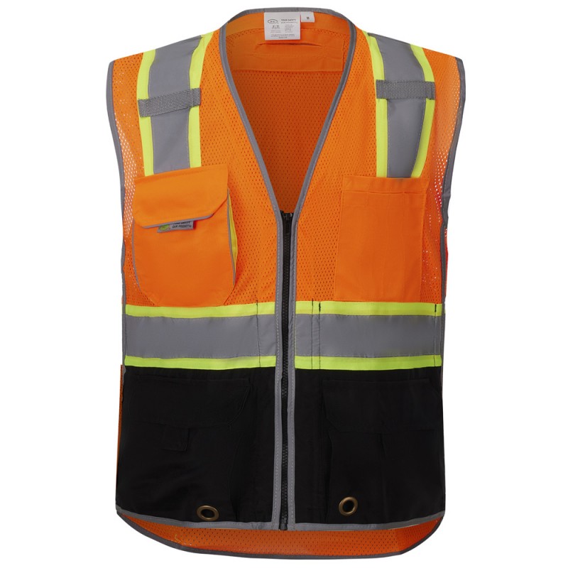 SV3800   Deluxe Black Bottom Vest - With IPad-Pocket and D-Ring Pass