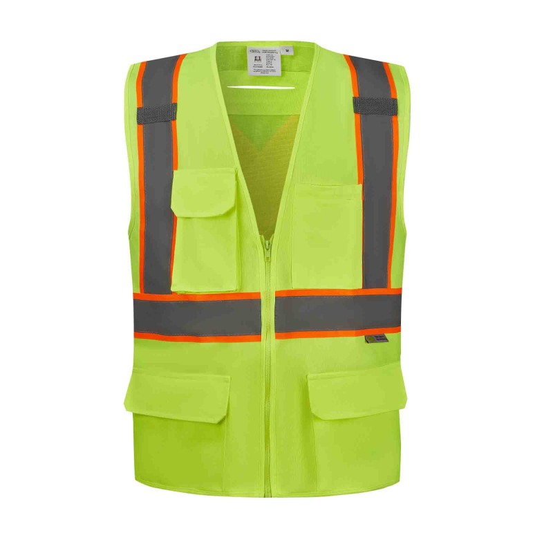 SV4550   Safety Vest Class 2 Compliant with X-Back Neon Green/ Yellow 