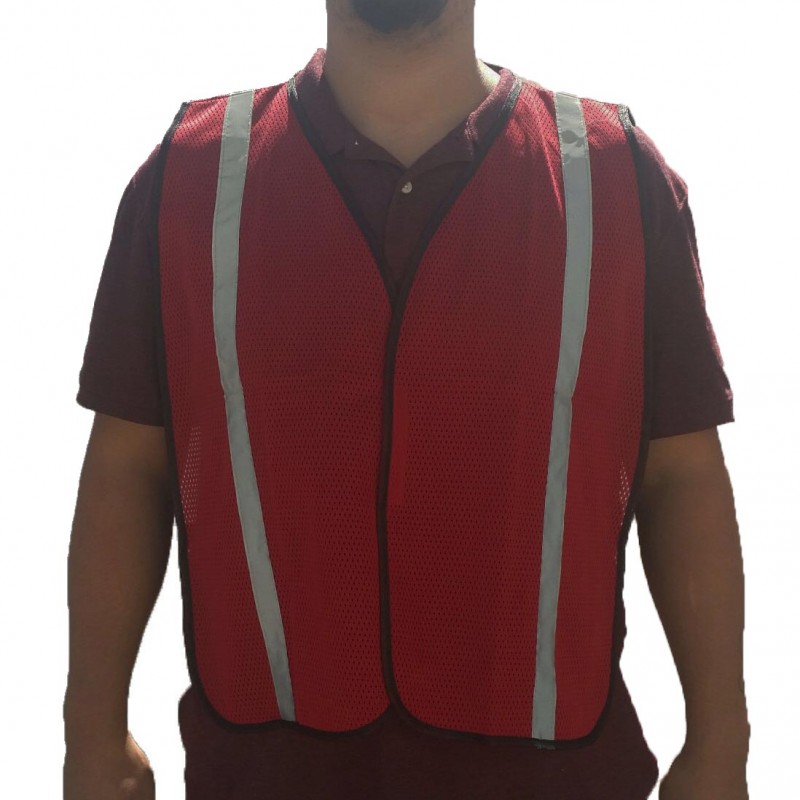 SV9140   Poly Mesh Safety Vest, Non-ANSI Red