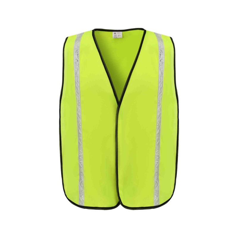 SV9500   Poly Tricot Solid Mesh Safety Vest with 1" Wide white Reflective