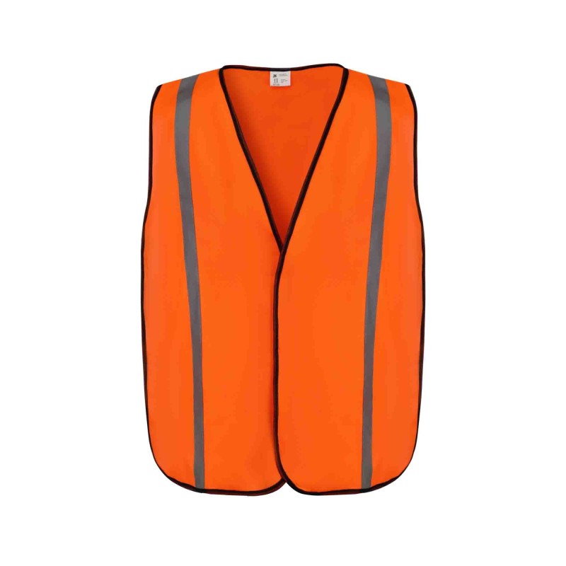 SV9600   Poly Tricot Solid Mesh Safety Vest with 1" Wide Grey Reflective