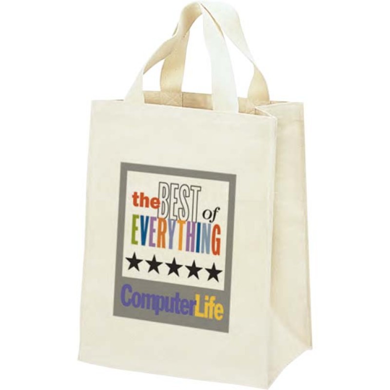 TB123   CANVAS SHOPPING TOTE W/GUSSET & 14" HANDLE