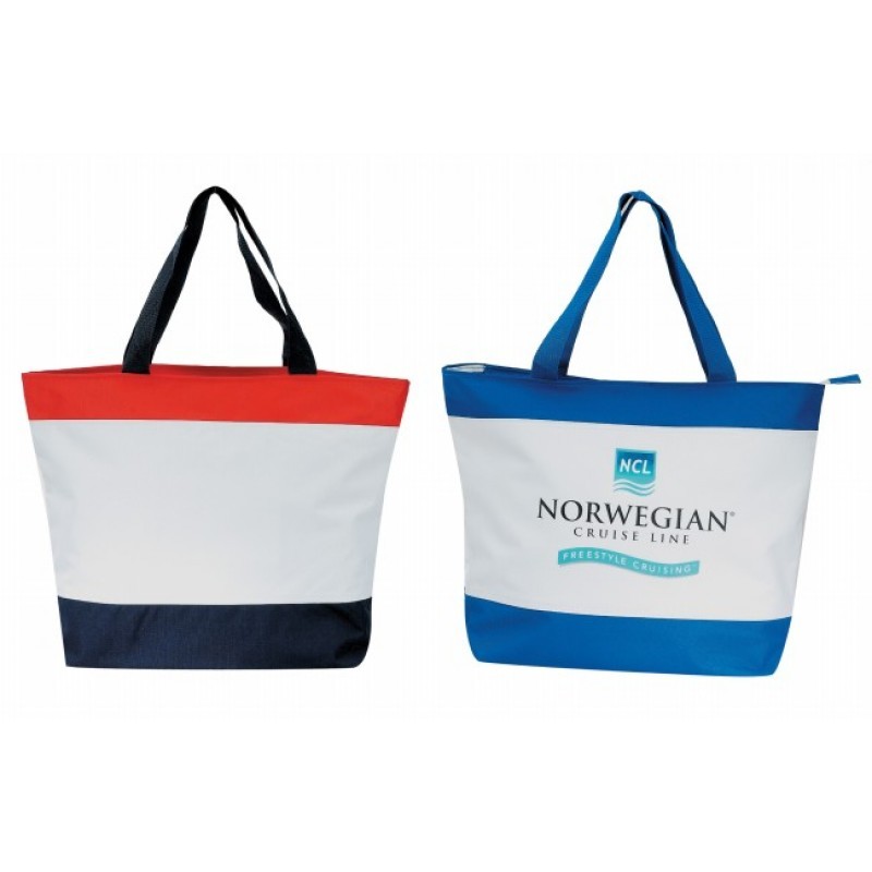 TB134   POLY ZIPPER TOTE W/INSIDE ZIPPER POCKET