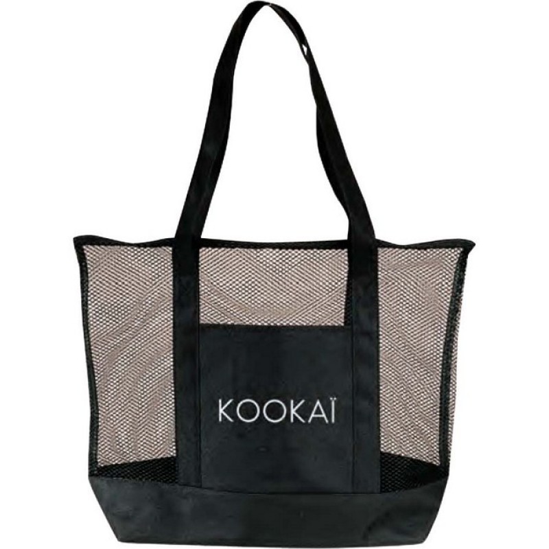 TB159   DELUXE ZIPPER MESH TOTE BAG W/TOP ZIPPER CLOSURE