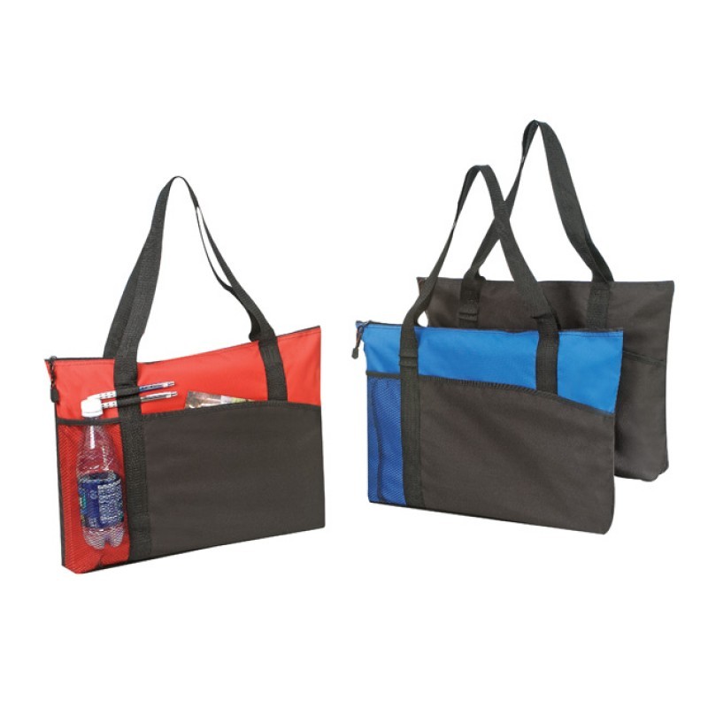 TB214   Poly tote bag with zipper
