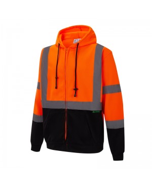SAJ6800   Full Zip Safety Fleece Hoodie Jacket 2-Tone