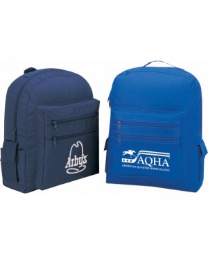 BP2021   2 Zipper BackPack With Side Pockets 