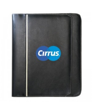 PF1076   Leatherette Zippered 3 Ring Binder Padfolio Folder