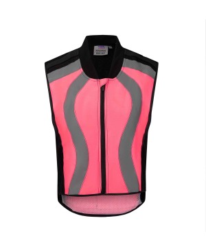 SRBV3600   Outdoor Night-Vision Safety Reflective Body Vest Neon Pink/Black