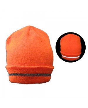 SB1400   12" Folded Safety Beanie with Sewn-In Reflective Threads
