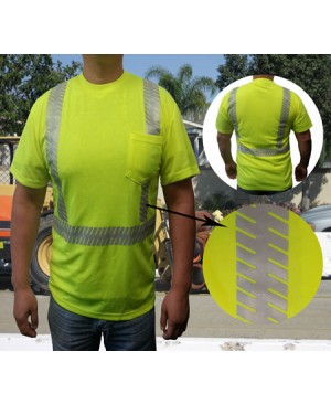 ST-SG-1100   Safety T-Shirt with Segmented Reflective Tape Lime Green/ Yellow 