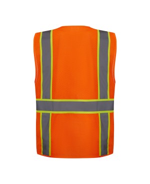 SV2400   ANSI/ISEA 107-2015 Class 2 Compliant Neon Orange with Green Contrast