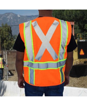 SV6500   ANSI Class 2 Surveyor Safety Vest With "X" Reflective Striping on Back
