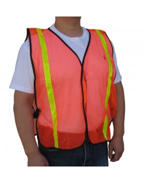 SV9400   Poly Mesh Safety Vest with 1" Wide Yellow Reflective