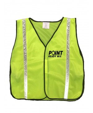 SV9500   Poly Tricot Solid Mesh Safety Vest with 1" Wide white Reflective