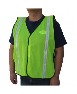 SV9500   Poly Tricot Solid Mesh Safety Vest with 1" Wide white Reflective