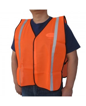 SV9600   Poly Tricot Solid Mesh Safety Vest with 1" Wide Grey Reflective