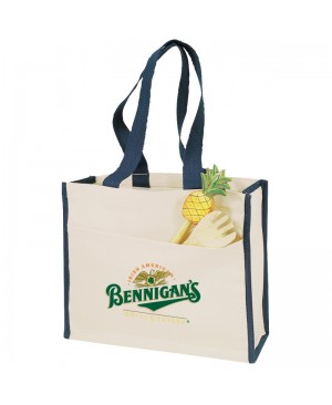 TB144   Large Grocery Canvas Tote Bag with Front Pocket