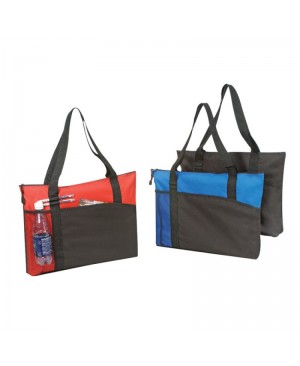 TB214   Poly tote bag with zipper