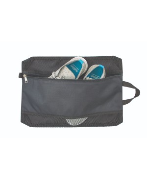 TK8048 - Ripstop Shoe Bag w/ Mesh Pocket and Zipper Closure