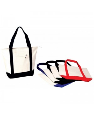 TB176   MAIN ZIPPER CLOSURE CANVAS TOTE W/ 24" HANDLE